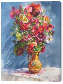 Картина квіти на полотні &laquo;Мальовничі Мальви&raquo; 40х30 см ART-1493-30x40-c фото
