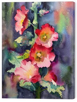 Картина цветы на холсте &laquo;Цветы мальвы&raquo; 40х30 см ART-356-30x40-c фото