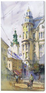 Картина на стену в гостиную / спальню &laquo;Львовская палитра&raquo; 60х30 см ART-1593-60x30 фото