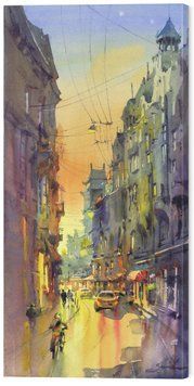 Картина на стену в гостиную / спальню &laquo;Вечерний Львов&raquo; 60х30 см ART-1595-60x30 фото